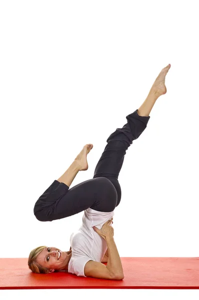 Esercizi Stretching Tappetino — Foto Stock