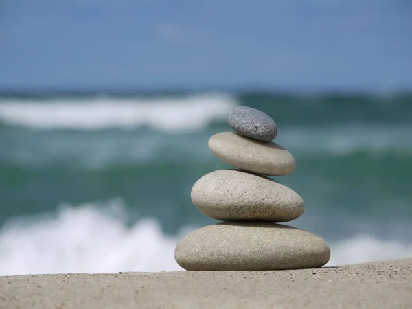 Stapel Von Steinen Strand — Stockfoto