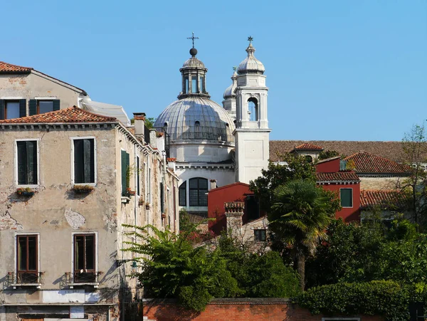 Background Church Maria Del Rosario Zattere Front Right Garden Brunetti — Foto de Stock