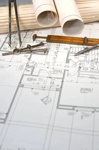 Architectural Blueprints New Homes Communities — Stock Photo, Image