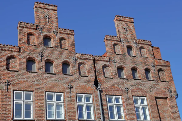 Vista Detallada Casas Dos Aguas Lubeck — Foto de Stock