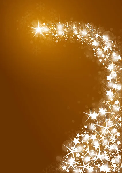 Fondo Navidad Oro Con Estrellas Brillantes —  Fotos de Stock