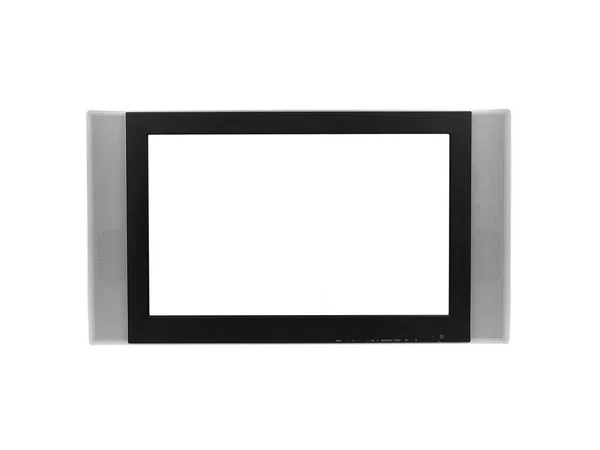 白い背景に対して隔離されるフラット スクリーン テレビ — ストック写真