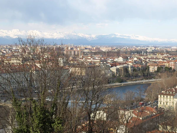 Turin Panorama Sett Utifrån Kullen Närheten — Stockfoto