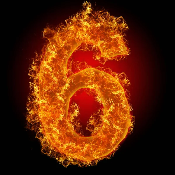 Fire Number Black Background — Stock Photo, Image