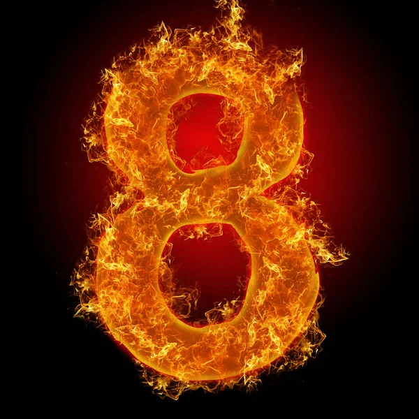 Fire Number Black Background — Stock Photo, Image