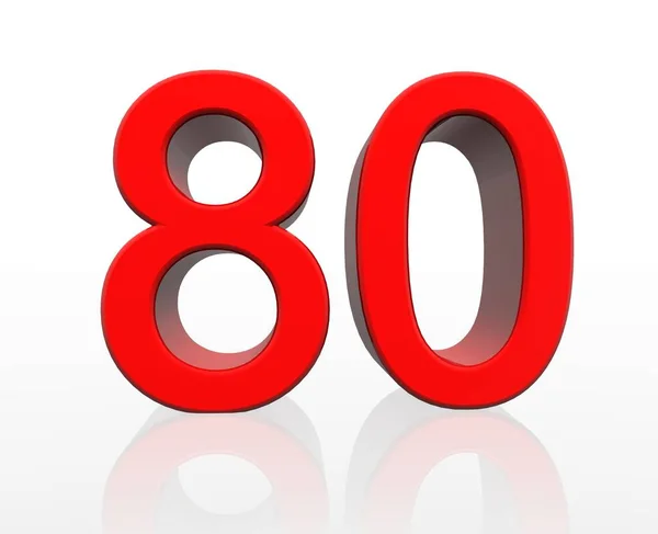 Render Red Number — Stock Photo, Image