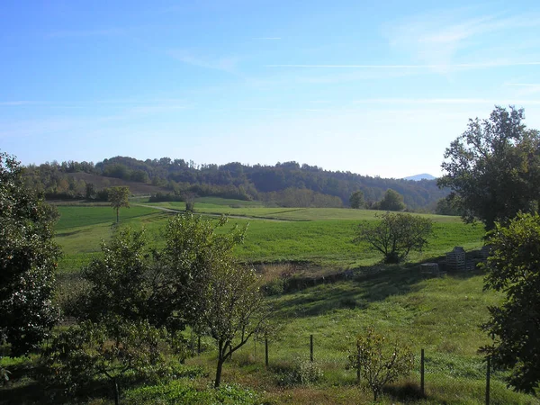 Panoramablick Auf Die Hügel Von Marcorengo Brusasco Der Nähe Von — Stockfoto