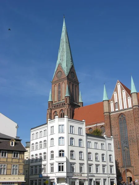 Schwerins Gamla Stad Med Katedral — Stockfoto