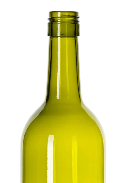 Bottiglia Vino Verde Vuoto Isolato Sfondo Bianco — Foto Stock