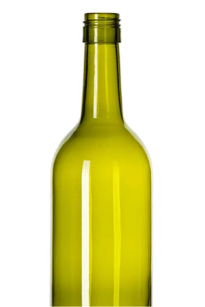 Garrafa Vinho Verde Vazio Isolado Fundo Branco — Fotografia de Stock