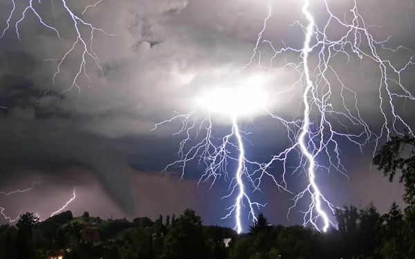 Foudre Dans Ciel Changement Climatique — Photo