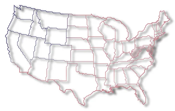 Political Map United States Several States West Virginia Highlighted — 스톡 사진