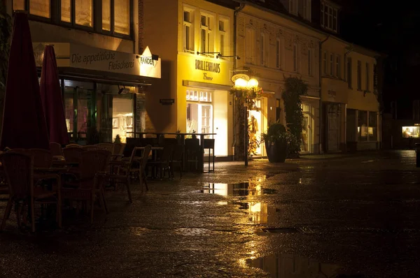 Altstadt Kempen Notte Con Pavimentazione Bagnata Dalla Pioggia — Foto Stock