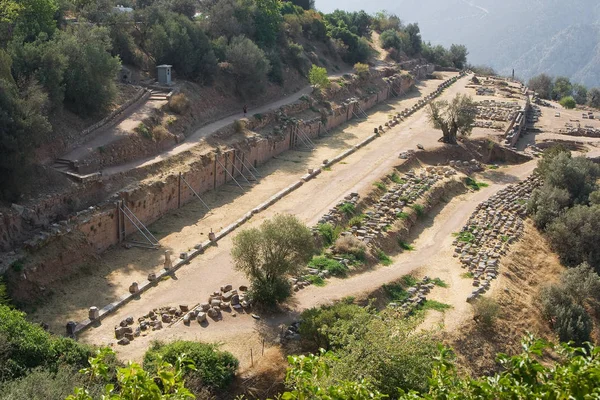 Pohled Parnas Věštce Delphi Historické Místo Řecku — Stock fotografie