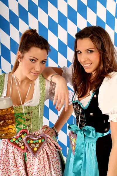 Bavarian Woman Oktoberfest Celebration — Stock Photo, Image