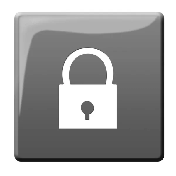 Security Button Illustration Data Protection — Stock Photo, Image