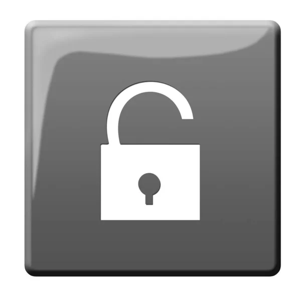 Security Button Illustration Data Protection — Stock Photo, Image