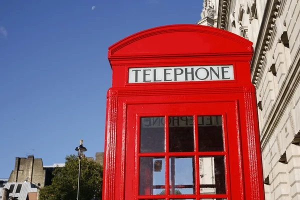 Cabine Telefone Vermelho Dos Ícones Mais Famosos Londres — Fotografia de Stock