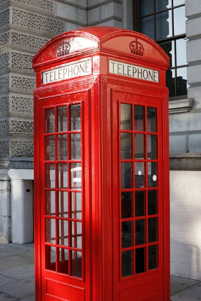 Cabine Téléphonique Rouge Est Une Des Icônes Les Célèbres Londres — Photo