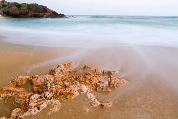 Bela Praia Noturna Costa Brava Espanha — Fotografia de Stock