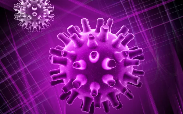 Cyfrowa Ilustracja Wirusa Opryszczki Tle Koloru — Zdjęcie stockowe