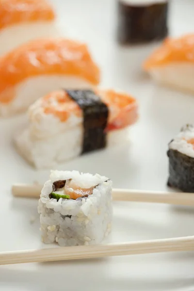 Japán Konyha Sushi Ázsiai Ételek Halakkal — Stock Fotó