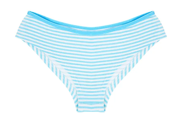 Striped Blue White Panties Isolated White Background — Stock Photo, Image