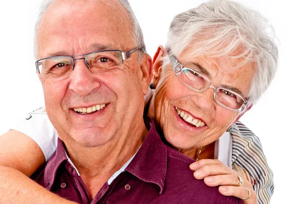 Feliz Casal Sênior Olhando Para Câmera — Fotografia de Stock