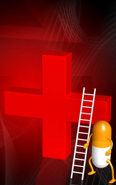 Illustrazione Digitale Una Croce Rossa Con Sfondo Colori — Foto Stock