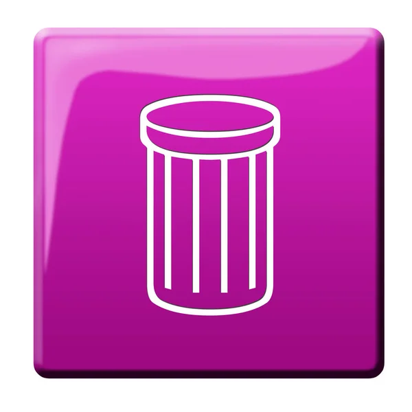 Botão Lata Lixo Ilustração Gráfica — Fotografia de Stock