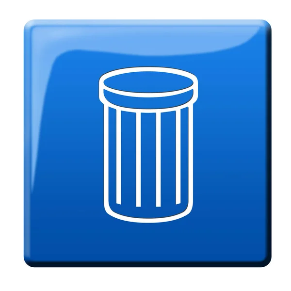 Trash Can Button Graphic Illustration — Stock Photo, Image