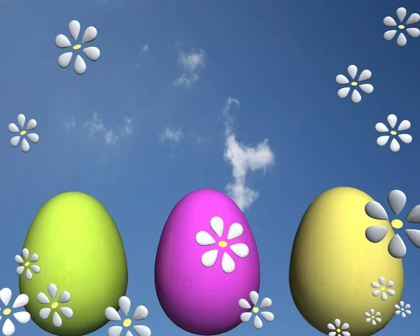 Mutlu Paskalya Dekorasyonlarının Renkli Bayram Konsepti — Stok fotoğraf