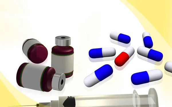 Цифровая Иллюстрация Лекарства Шприца Изолированном Фоне — стоковое фото