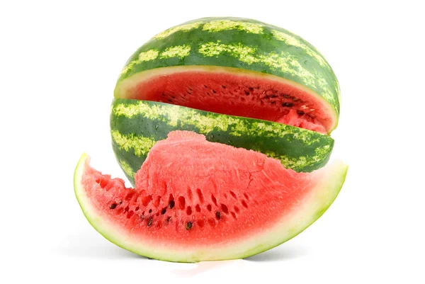 Mogen Vattenmelon Isolerad Vit Bakgrund — Stockfoto