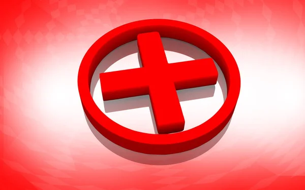 Цифровая Иллюстрация Символа Красного Креста Цветном Фоне — стоковое фото