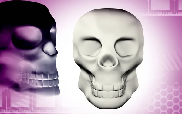 バック グラウンド カラーで頭蓋骨のデジタル イラストレーション — ストック写真