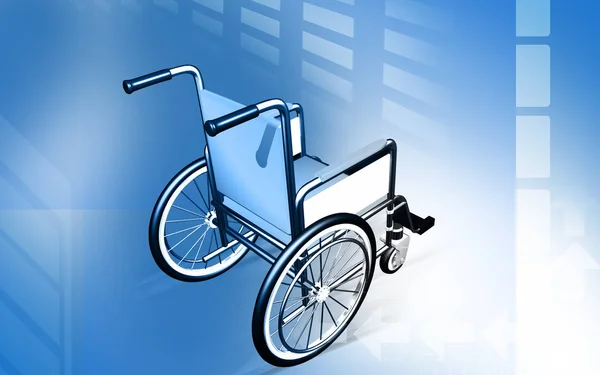 Cyfrowe Ilustracje Wózka Inwalidzkiego Tle Koloru — Zdjęcie stockowe