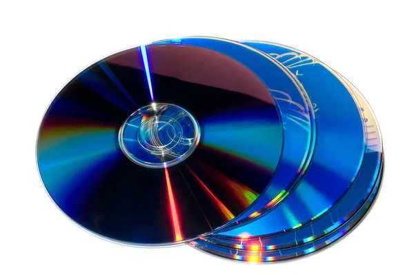 Discos Dvd Isolados Branco — Fotografia de Stock