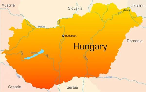 Absztrakt Vektor Színes Térkép Magyarország Ország — Stock Fotó