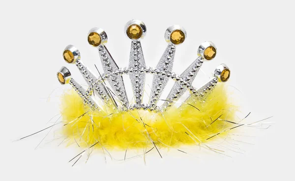 Yellow Tiara White Background — Stock Photo, Image