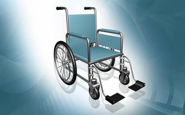 カラー背景の車椅子のデジタルイラスト — ストック写真