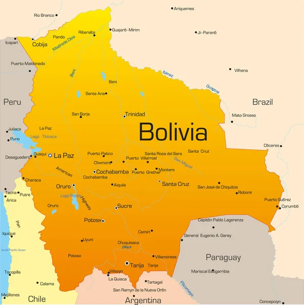Abstract Vector Kleurkaart Van Bolivia Land — Stockfoto