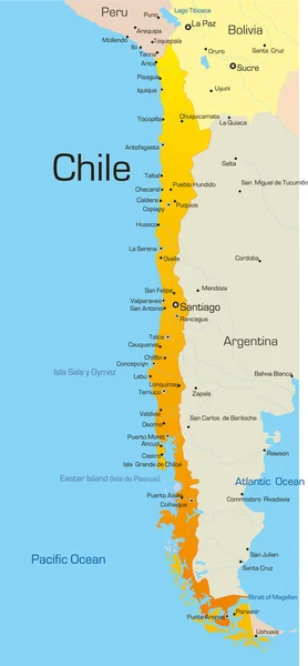 Αφηρημένος Διανυσματικός Έγχρωμος Χάρτης Της Χιλής — Φωτογραφία Αρχείου