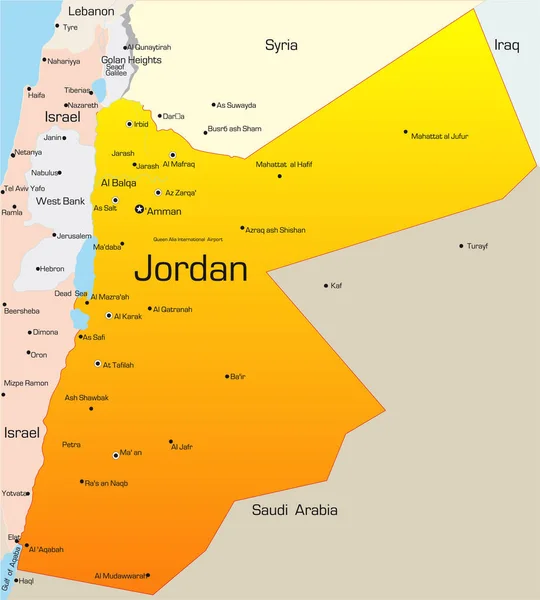 Mapa Cores Vetorial Abstrato Jordânia País — Fotografia de Stock