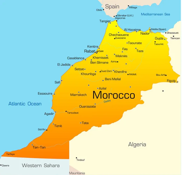 Mapa Cores Vetorial Abstrato Marrocos País — Fotografia de Stock