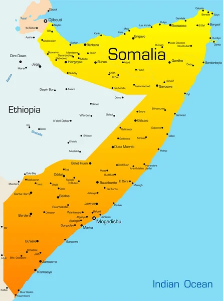 Abstrakt Farbe Vektorkarte Von Somalia — Stockfoto