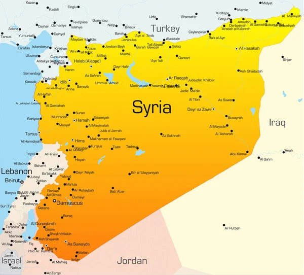 Peta Warna Vektor Abstrak Dari Negara Suriah — Stok Foto
