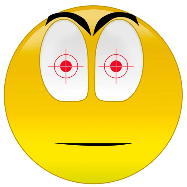 Rendering Smiley Target Signs Eyes — Stock Photo, Image