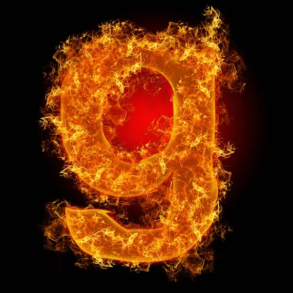 Fire Small Letter Black Background — Stock Photo, Image